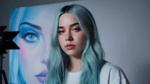 Billie Eilish Painting Alone in Her Studio