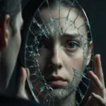 Broken Mirror Reflection Sad Eyes
