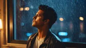 Bruno Mars Watching Rain From a Cozy Apartment