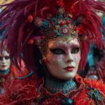 Carnival Parade with Colorful Masks