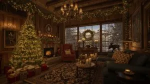 Christmas Decorations in Cozy Home