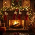 Christmas Stockings Hung by Hearth