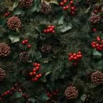 Christmas Wreath Adorned with Berries