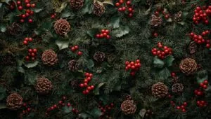 Christmas Wreath Adorned with Berries