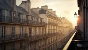 Classic Parisian Balconies in Soft Morning Light