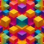 Colorful Cubes Stacked Abstract 3D Render