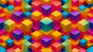 Colorful Cubes Stacked Abstract 3D Render