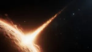 Comet Trajectory Deep Space Action Scene