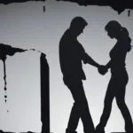 Couple Breaking Apart Silhouette Separation