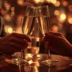 Couple Holding Champagne Glasses Celebration