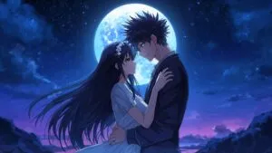 Couple Holding Hands Under Moonlight