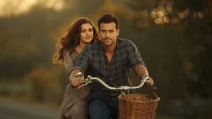 Couple on Retro Bicycle