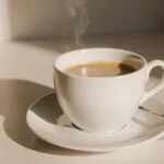 Cream Coffee Cup Scene