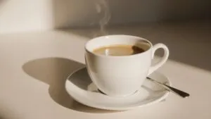 Cream Coffee Cup Scene