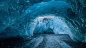 Crystalline Ice Cave Interior View