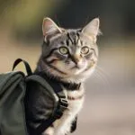 Cute Cat with a Tiny Backpack