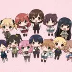 Cute Chibi Manga Characters Group Art Kawaii