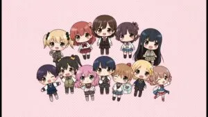 Cute Chibi Manga Characters Group Art Kawaii