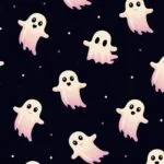 Cute Spooky Ghost Minimalist Pattern
