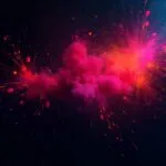 Dark Background with Bright Neon Splatters
