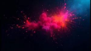 Dark Background with Bright Neon Splatters
