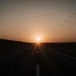 Dark Road Endless Highway Sunset View