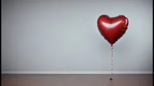 Deflated Red Heart Balloon Sorrow Symbol