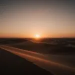 Desert Sand Dunes Silhouette Sunset Horizon
