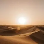 Desert Sand Dunes Sunset Horizon Warm Light Texture