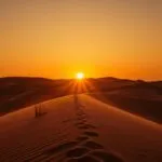 Desert Sand Dunes Sunset Silhouette