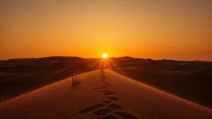 Desert Sand Dunes Sunset Silhouette
