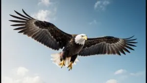 Detailed Eagle Soaring Through the Sky