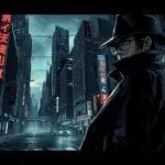 Detective Manga Noir Style City Scene