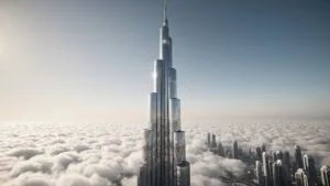 Dubai Burj Khalifa Clouds View