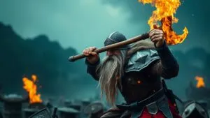 Dwarf Warrior Axe Charge Battle