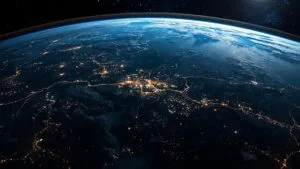 Earth View From Space Night Lights City