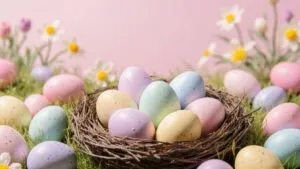 Easter Pastel Eggs Soft Spring Setting