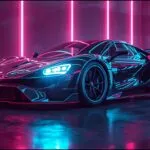 Electric Sports Car Neon Lighting