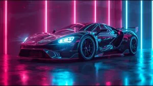 Electric Sports Car Neon Lighting