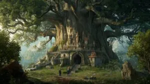 Elven City Built into Giant Tree