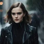 Emma Watson Strolling in Rain