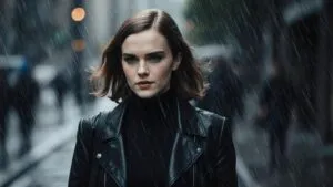 Emma Watson Strolling in Rain