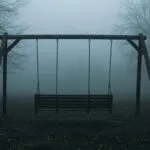 Empty Swing Set Foggy Park Silence