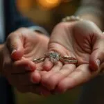 Engagement Rings Hands Holding Close Up Focus