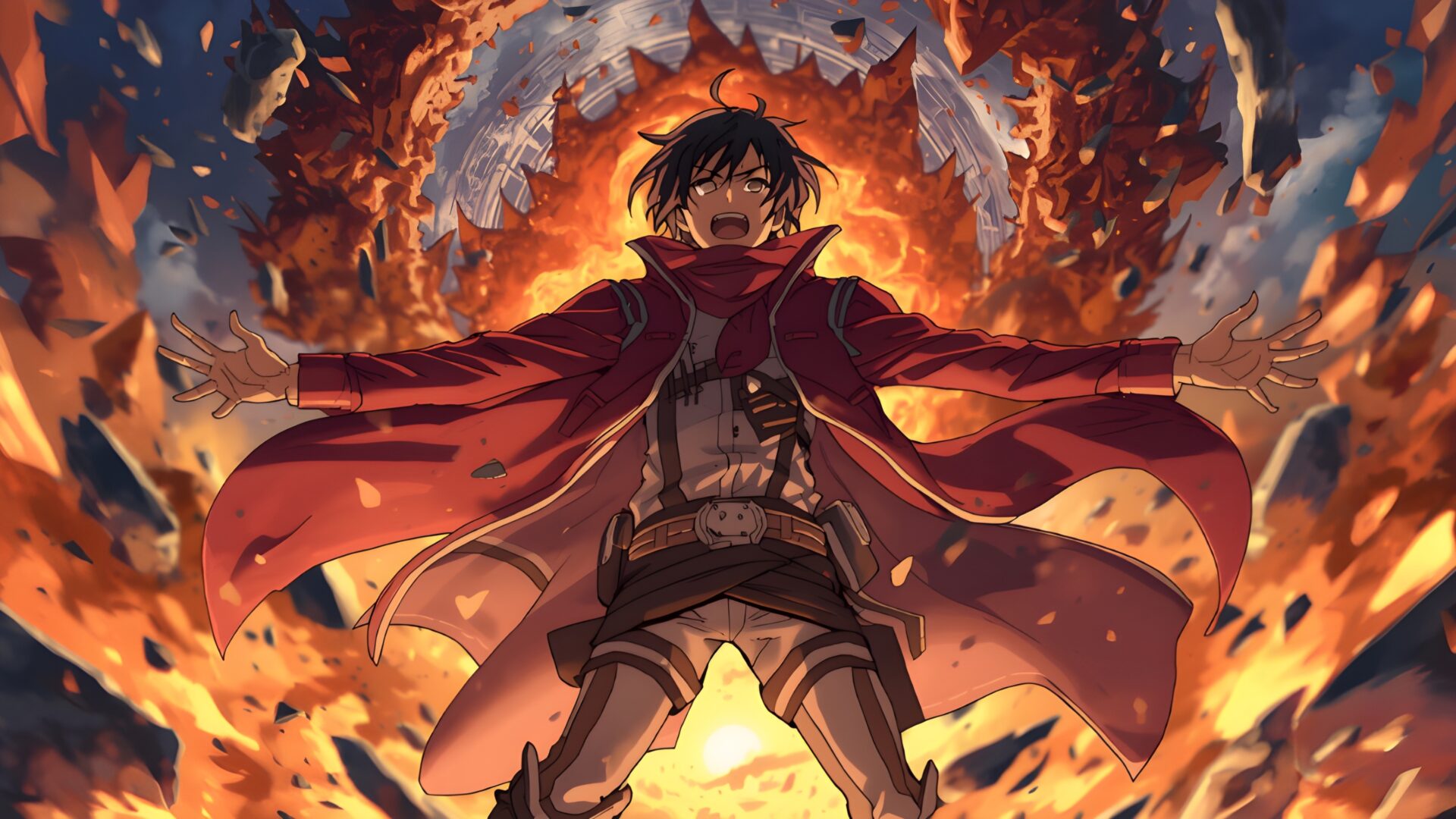 eren yeager founding titan roar wallpaper, anime, attack on titan, destruction, eren yeager, freedom, revenge, titan shifter, desktop, mobile, background