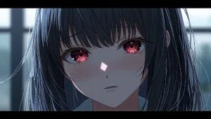 Female Manga Character Emotional Portrait Close Up