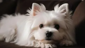 Fluffy Maltese Dog Resting Cozy