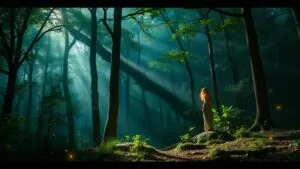 Forest Nymph Luminous Glade Scene