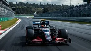 Formula 1 Race Car on Track Action Shot