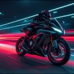 Futuristic Motorcycle Light Trails